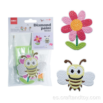 Pegatinas de pintura de diamantes abeja y flor